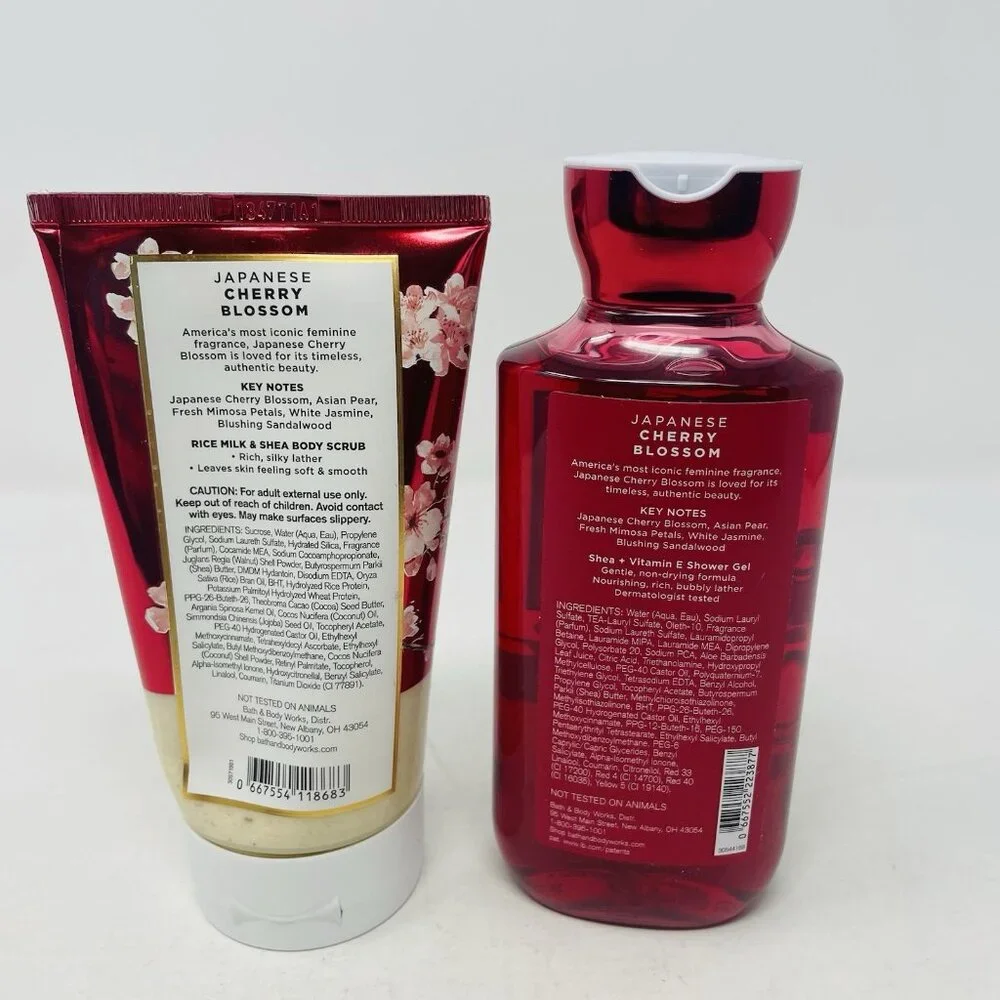 Bath and Body Works Japanese Cherry Blossom Shower Gel & Milk/Shea‎ Body Scrub